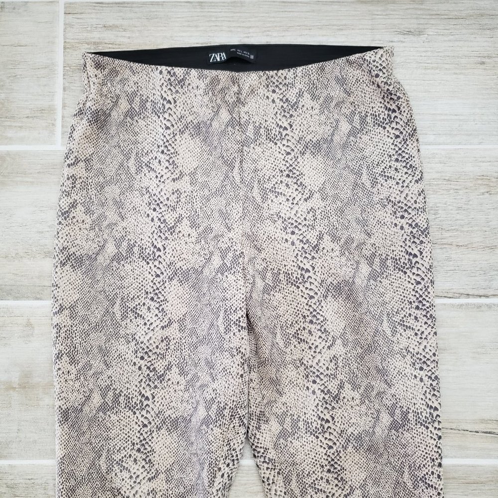 Zara Python Snake Skin Pattern Leggings Women's A… - image 3